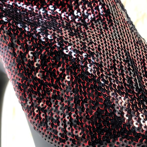 Pleaser Burgundy Sequin Slouch Shaft High Heel Platform Ankle Boots Delight 1008 - Picture 6 of 14